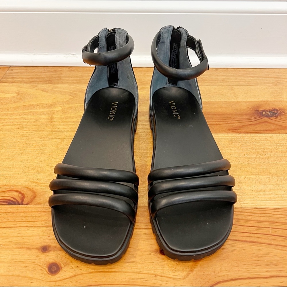 Vionic Laurel Sandal Womens 10M Black Ankle Strap Arch Support Cushioning Casual - Picture 2 of 10